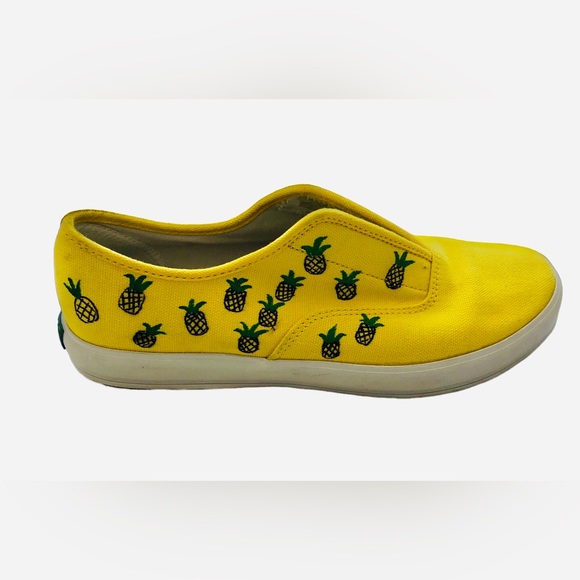Keds 90s Vintage Yellow Fabric Slip On Sneakers Women’s Size 8 Customized - Picture 3 of 10